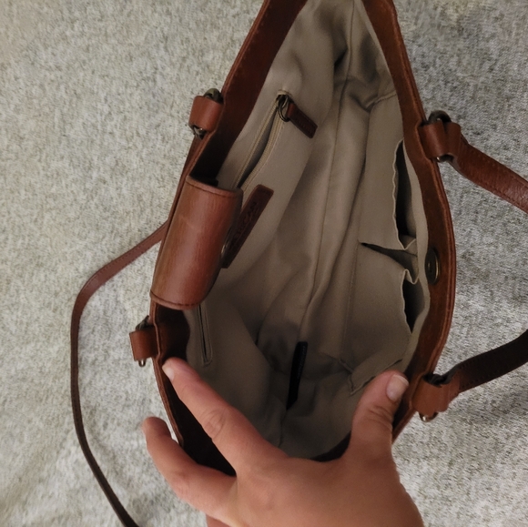 Burgundy brown leather handbag American Leather co - Picture 5 of 7